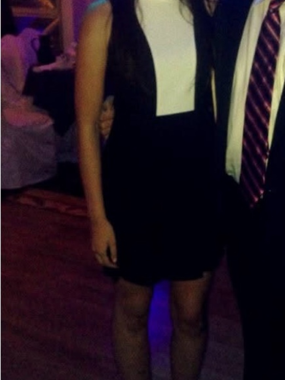 Black and white mini dress